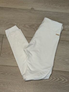 Alala White Activewear Leggings with Gold Logo